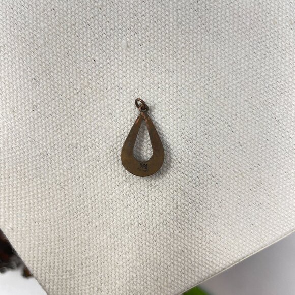 Wheeler‎ WMCO Native American Copper Turquoise Teardrop Pendant - Picture 9 of 15